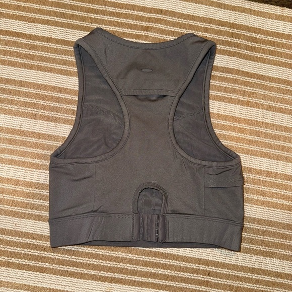 Gymshark Nonstop Gray High Zippered Neck Sports Bra Size XS Hidden Pocket - Picture 5 of 5